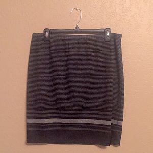 Black and Grey Striped Skirt